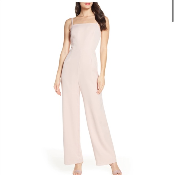 Wayf Pants - Wayf The Charlize Backless Pink Jumpsuit
